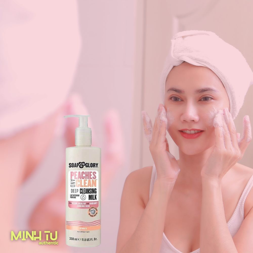 Sữa rửa mặt, Tẩy trang Soap Glory Peaches and Clean Deep Cleansing Milk 350ml